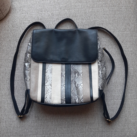 Fossil Claire Snakeskin Patchwork Backpack main image 11